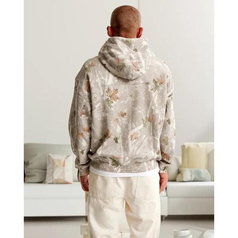 Sudadera unisex de camuflaje con estampado de hojas de TICOSA, sudaderas de gran tamaño