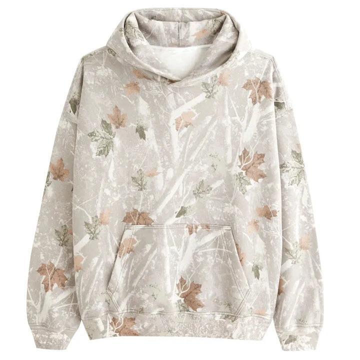 Sudadera unisex de camuflaje con estampado de hojas de TICOSA, sudaderas de gran tamaño